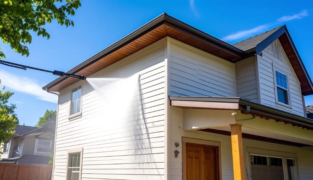 Professional demonstrating proper pressure washing frequency Brisbane home maintenance to prevent mould and surface damage