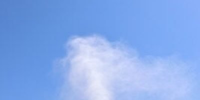 Before beginning any work on the property, a pressure cleaning specialist checks the pressure and sprays water into the air.