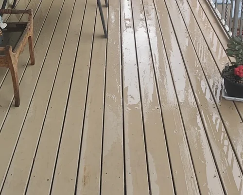 Beautifully restored timber deck after professional washing